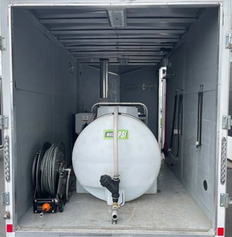 Washing trailer with hight pressure washer